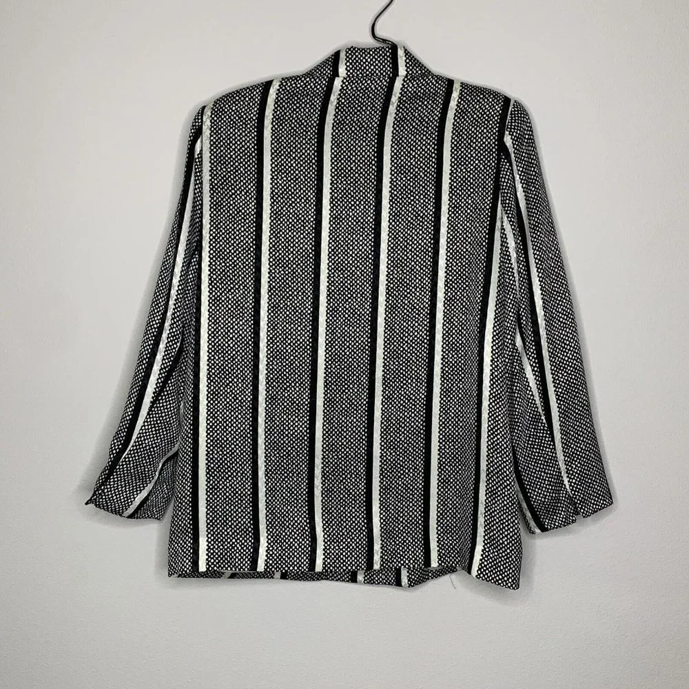 DA-Rue of Calif Petite Blazer Jacket Womans 12P Black & White Partnered Vtg 80s - Picture 8 of 8